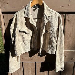 Tan Corduroy Cropped Jacket Sz M
